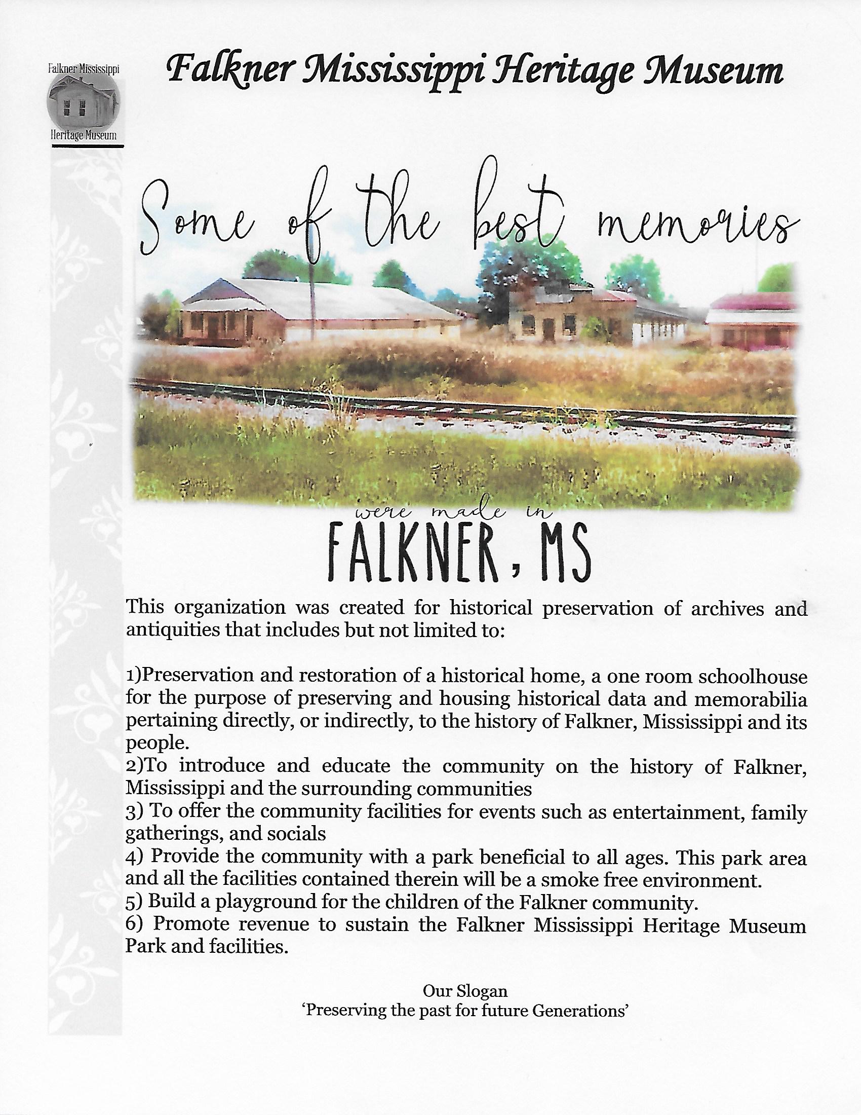 FMHM Booklet Falkner Mississippi Heritage Museum